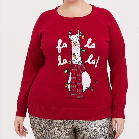 Torrid Nwt Red Llama Sequin Holiday 